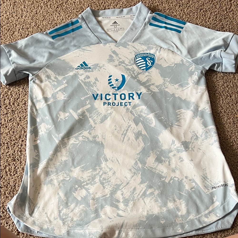 KC Sporting Adidas Sky Blue and White Soccer Jersey